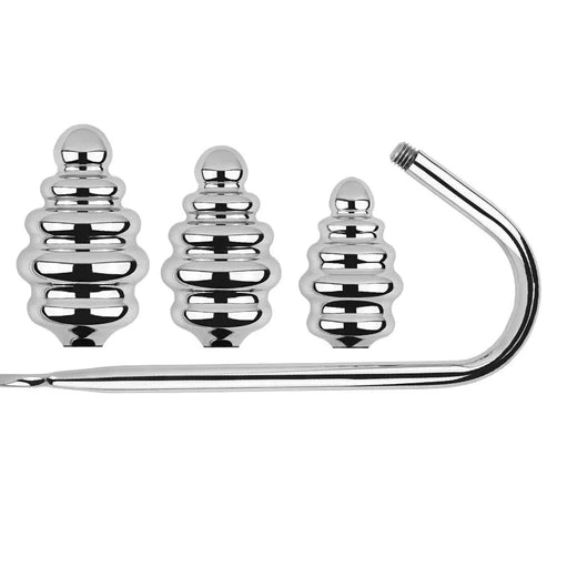 Hook Ribbed GreatBenefit 8826 Anal Screw-in Set 1116